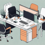 A diverse range of office elements such as desks