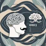 Movember: Men's Mental Health Month A symbolic representation of a mustache (associated with movember) intertwined with a brain (representing mental health)
