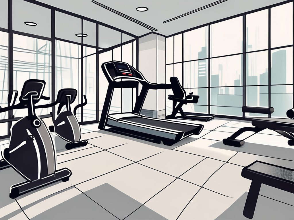 A corporate building with a gym facility attached