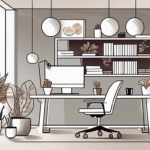An office environment with ergonomic furniture