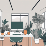 An office environment filled with elements promoting wellness such as standing desks