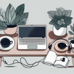 A tranquil workspace featuring a laptop