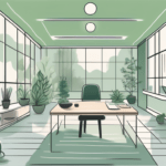 How to Provide Employee Mental Health Resources A serene office environment with elements like a calming water fountain
