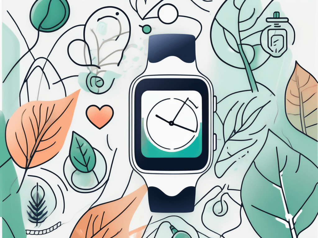 A variety of tech devices like a smartwatch