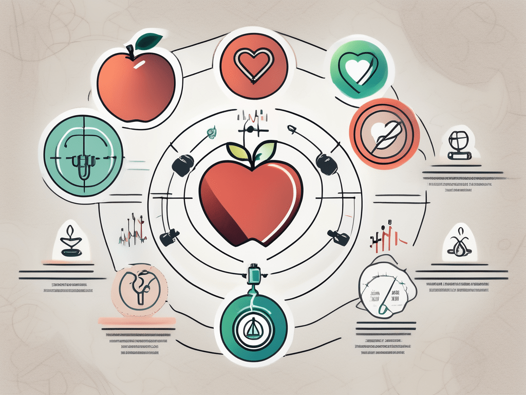 A wellness program chart with various health-related symbols (like a heart