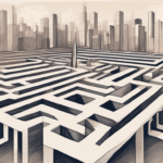 A labyrinth made of corporate buildings