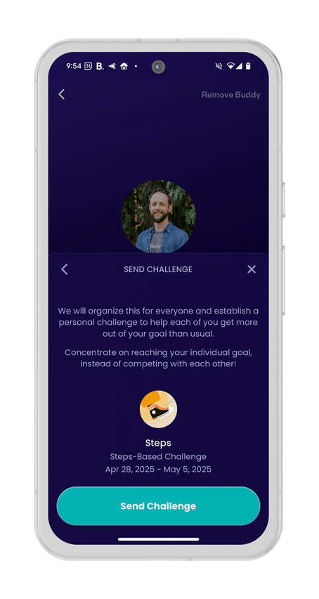 BY-Send_Challenge-Google_Pixel_8A_Phone_Mockup Create and send a challenge to a buddy with the BetterYou App